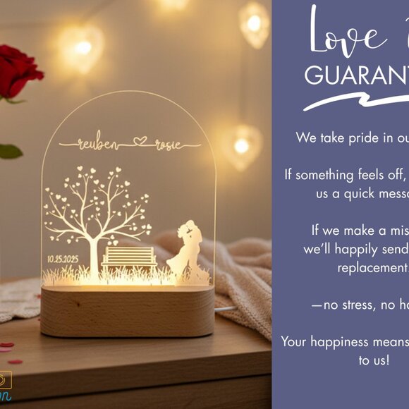 Personalized Loving Couple Night Light – Custom Romantic LED Lamp - Picture 6 of 8